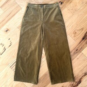 Eileen Fisher Pants wide leg crop corduroy tan brown relaxed trouser size small